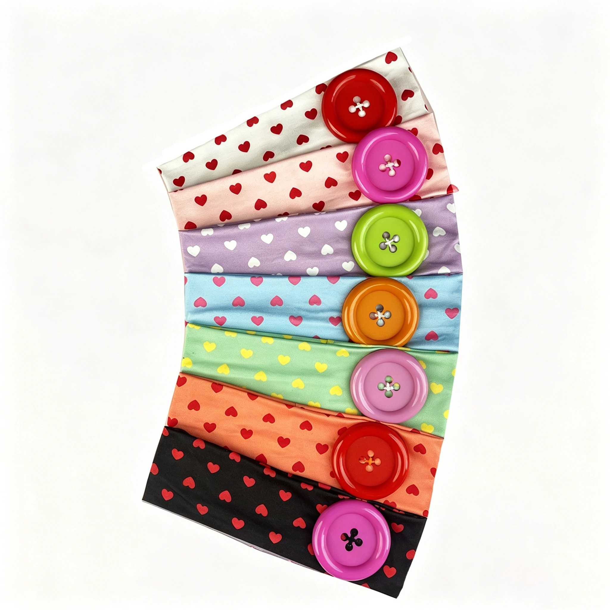 Dopamine Color Heart Print Headband, Cute Large Button Wide Hair Band, Sweet Y2K Style Hair Accessory For Women Daily Casual