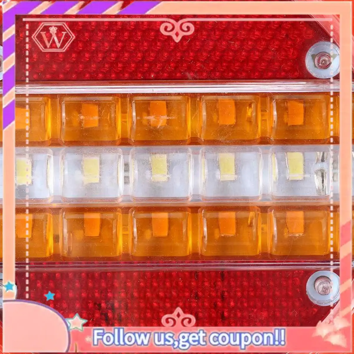 

A88U-24V 49 LED Dynamic LED Trailer Truck Tail Light Brake Light DRL Flow Turn Signal Lamp Strobe Light For Car Boat Caravan