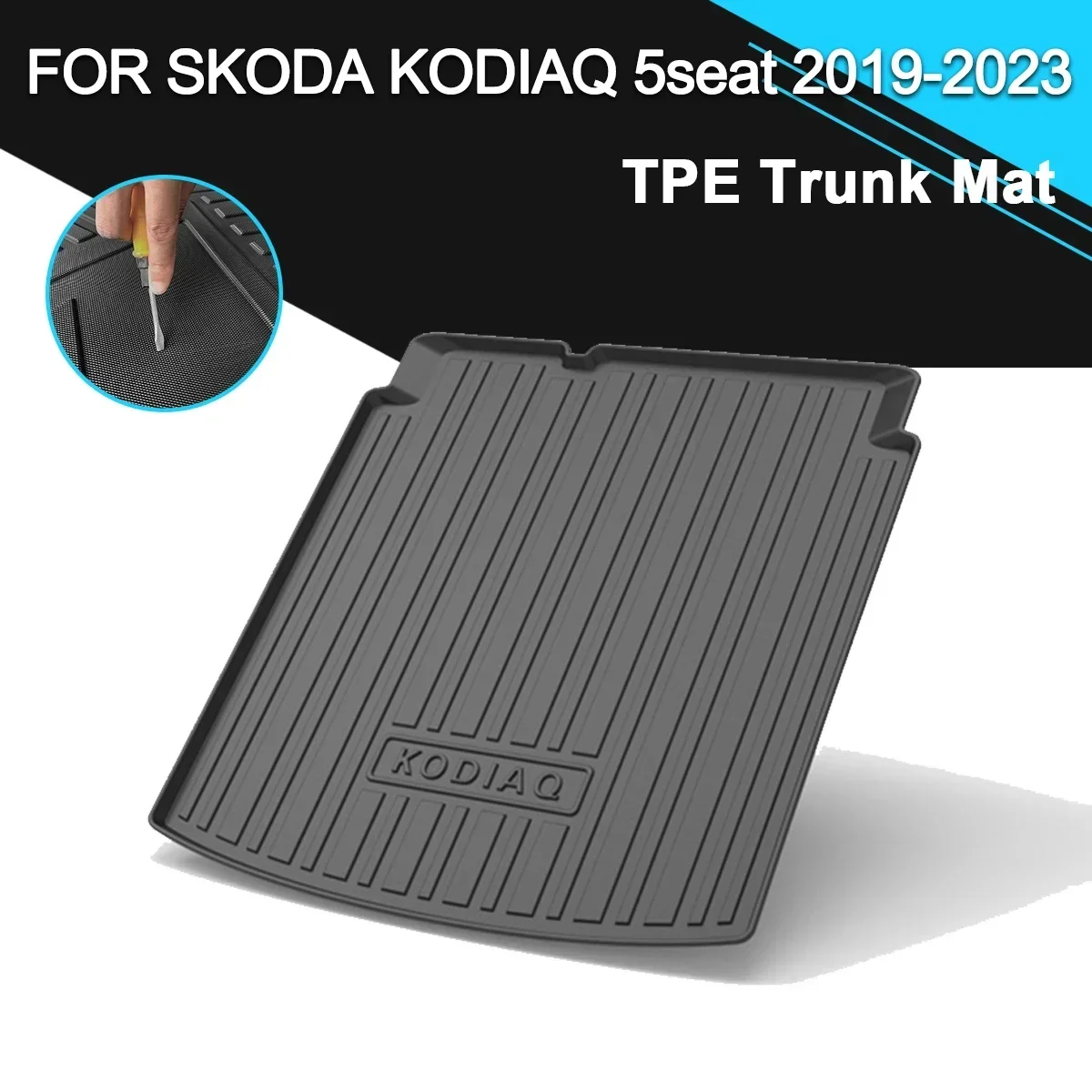 

Car Rear Trunk Cover Mat Non-Slip Waterproof Rubber TPE Cargo Liner Accessories For Skoda Kodiaq 5 Seater 2019-2023