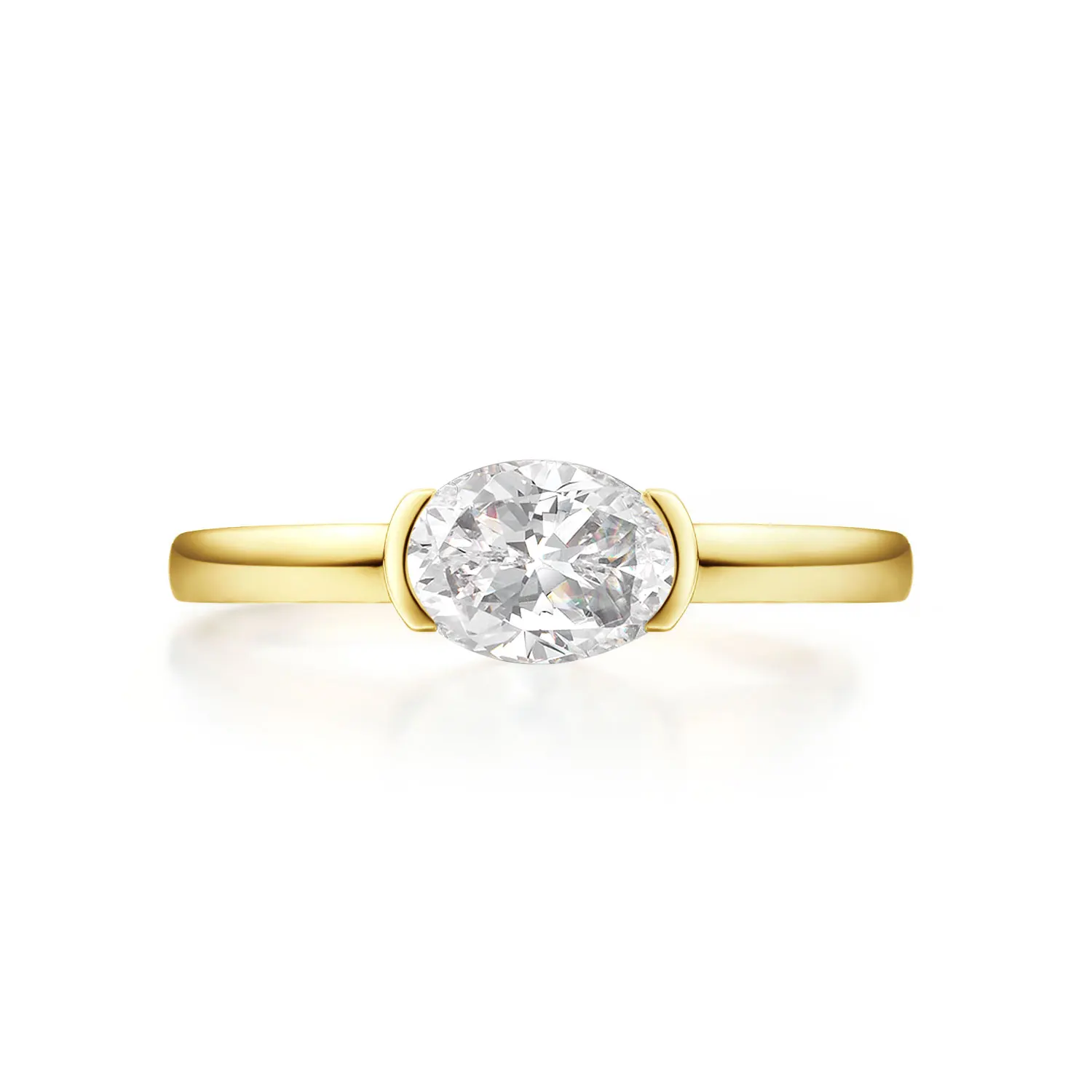 

Lab Grown Diamond Ring Certificated 18K Gold 0.3-0.4CT OVAL Diamonds Rings D-F VS-VVS Party Wedding KD5637 Wholesale