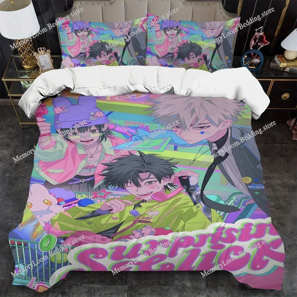 Cartoon Link Click Duvet Cover Set Home Style Bedding Soft Laundry Cotton Bed Student Dormitory Gift Home Textileextile963
