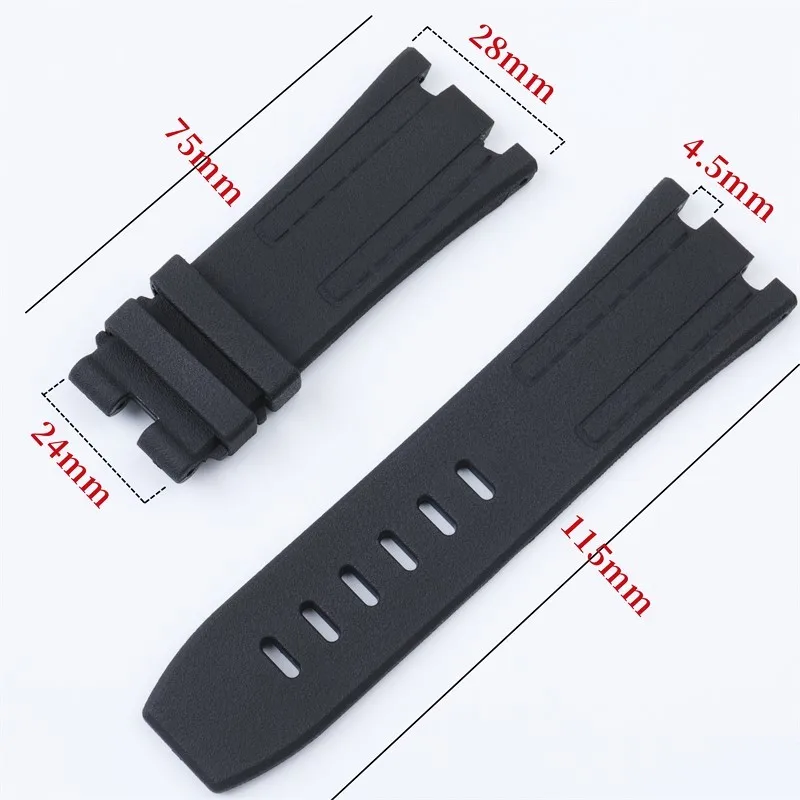 28mm Rubber Watch Strap for AP Audemars and Piguet Belt Silicone Watchband Royal Oak Offshore 15703 15706 15707 26020 42mm