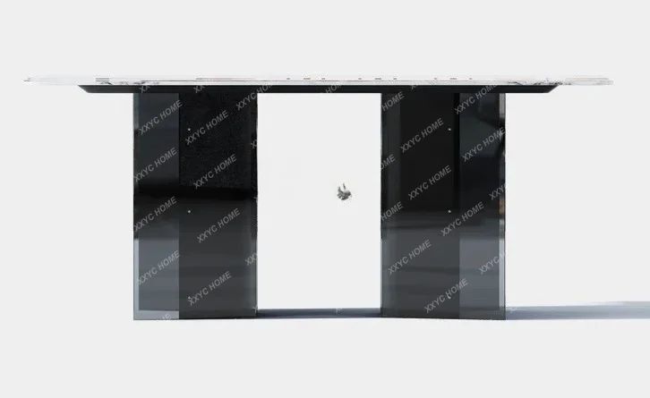 XX Cold Jade Marble Dining-Table Modern Light Luxury Rectangular Household Dining Tables and Chairs Set