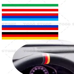 Creative Germany Italy Russian Flag Logo Vinyl Car Steering Wheel Waterproof Sticker Bumper Body Decal For BMW X3 X5 E90 E60 F30