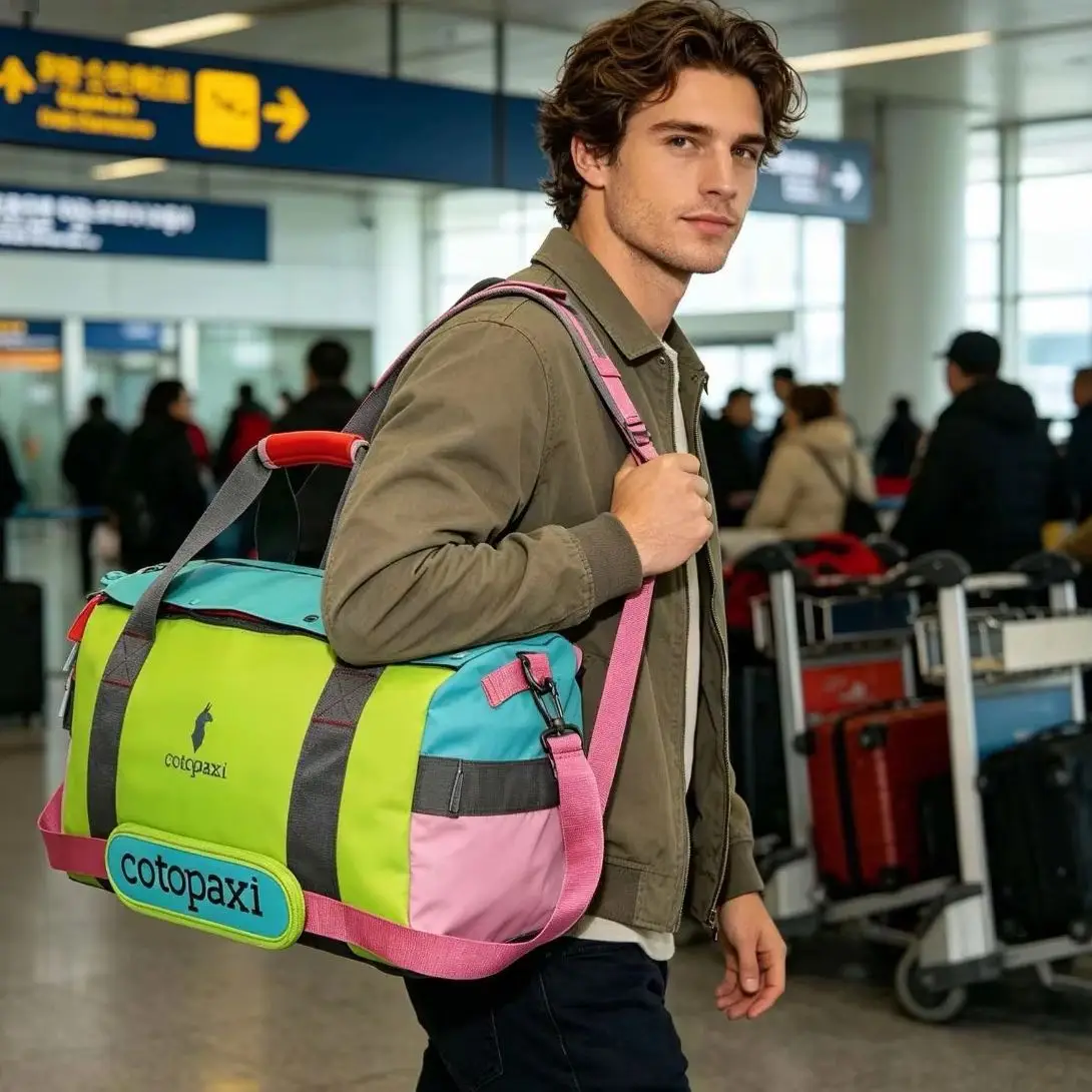 

35L multifunctional outdoor backpack, can be carried by hand, on the shoulder, or crossbody, color-block design travel bag