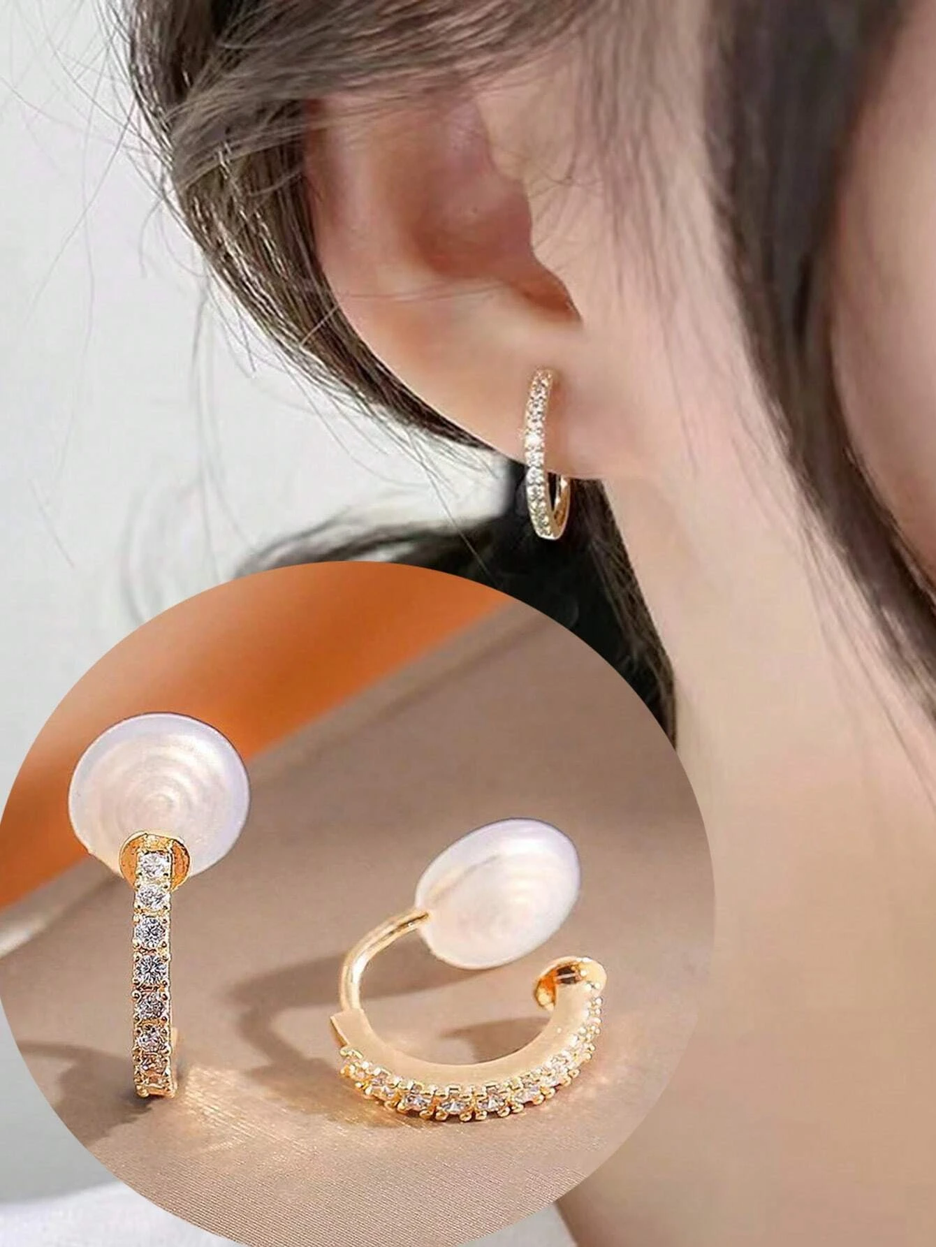

Fashion Cubic Zirconia Hoop Earrings For Women Ear Clips No Piercing, Delicate Earrings , Suitable For Daily Wear Gifts