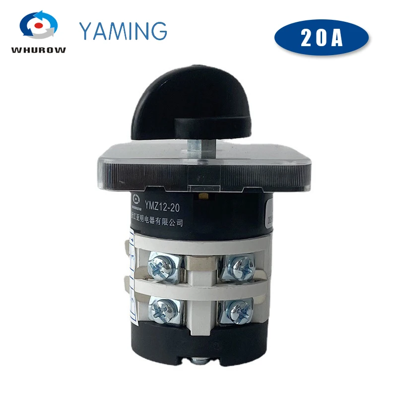 YMZ12-20/2 مفتاح الكاميرا الدوارة 0-4 موقف 20A 2 أقطاب 8 محطات التحول الكهربائي محدد قناع آلة LW31