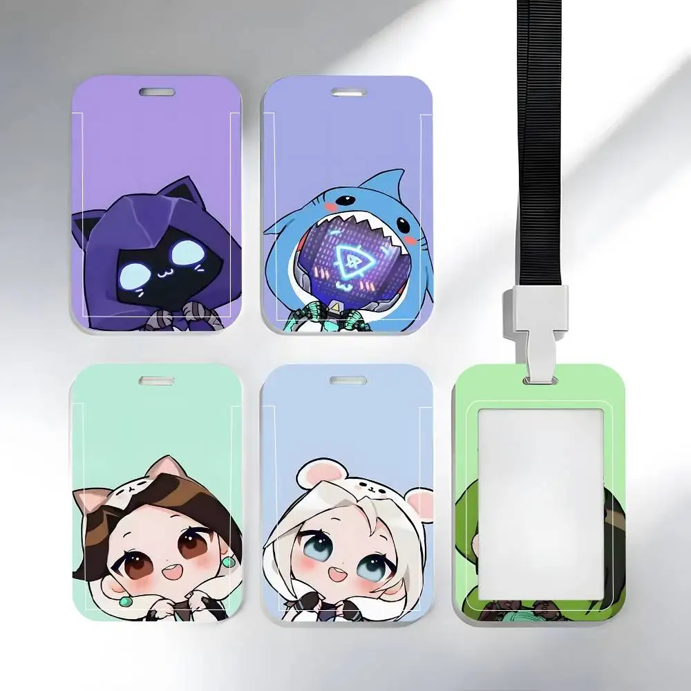 1pc W-Valorant Game ID Card Sleeve School Card Access ID Card Bus Meal Card Protective Sleeve Easy Push