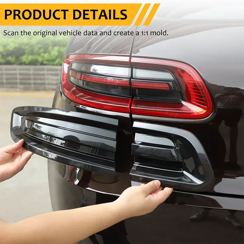 

For Porsche Macan 2014-2017 ABS Black Car Tail Light Cover Brake Light Wide Indicator Protective Cover Decorative Accessories