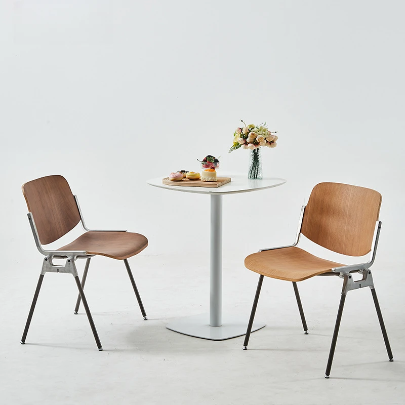 Castor Walnut Café Chair, Solid Wood Dining Chair, Comfortable Backrest, Seating for Home or Restaurant