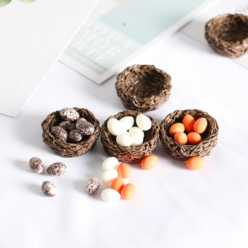 Mini Bird's Nest Bird's Nest Egg + Nest Model Simulating Natural Scene Doll House Accessories