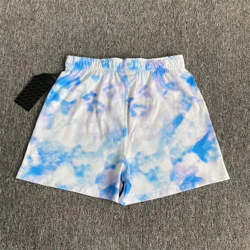 Drew House Cloud Tie Dye Shorts Men Women Elastic Waist Loose Casual Lounge Short Pants Hip Hop Streetwear Couple Beach Shorts