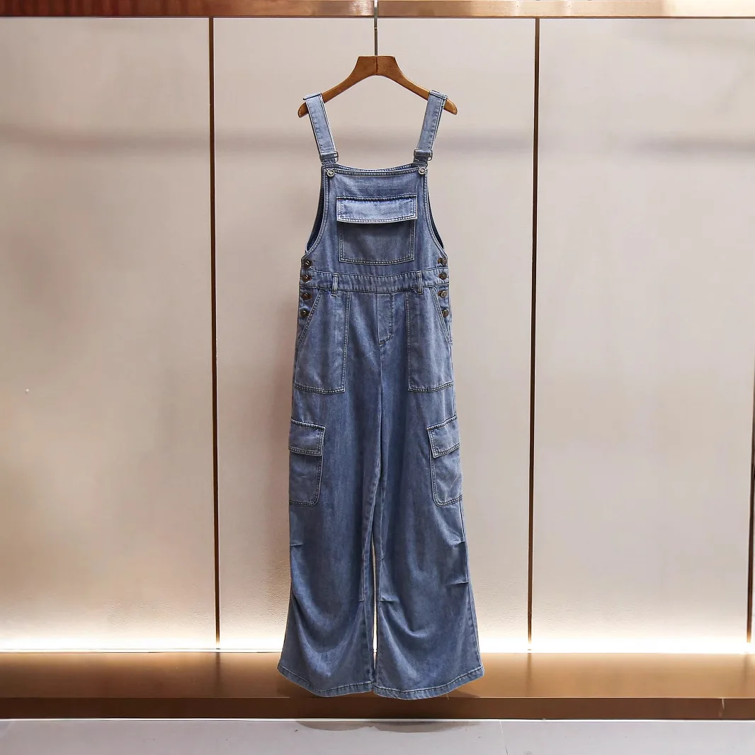 

MaSande Summer New Faion Retro Anti-Aging Workwear Sle Loose Casual Versatile Long Denim Ba High Waist Long Pants