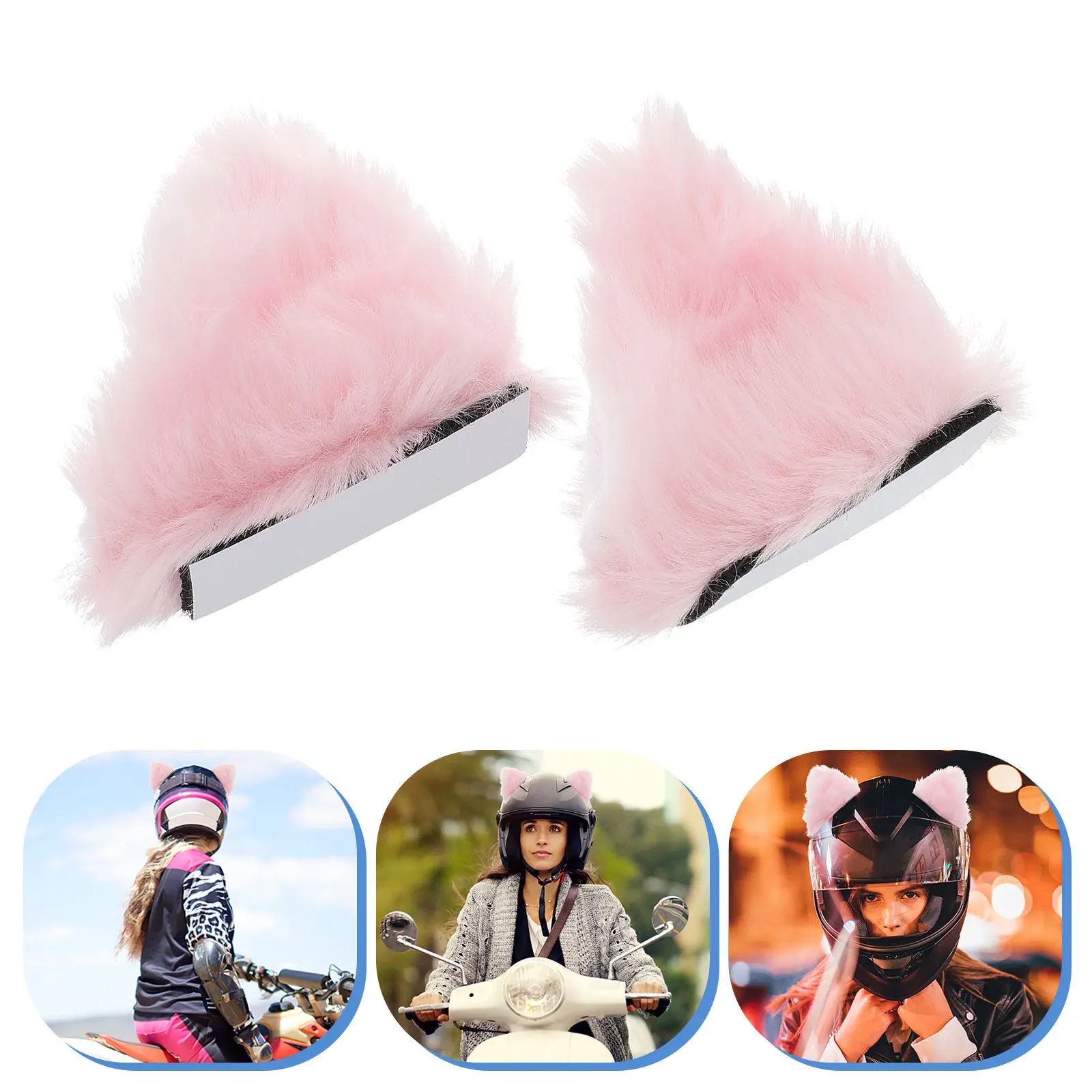 

1Pair Safety Cat Ears Decor High Quality Easy Install Universal Fit Ornament for Motorbike Motorcycle Scooter