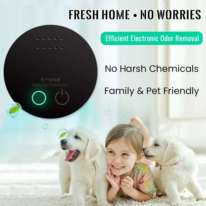 

Compact Electronic Odor Eliminator, Portable USB/Battery Powered, Active Oxygen Air Freshener for Home Closet Pet Toilet