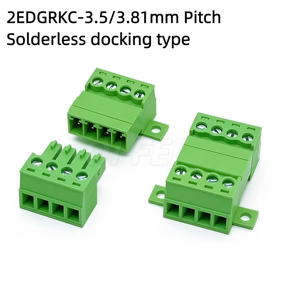 5Sets Solderless docking type 2EDGRKC 3.81MM 3.5mm screw terminal block connector PCB plug-in type 15EDG terminal block Socket