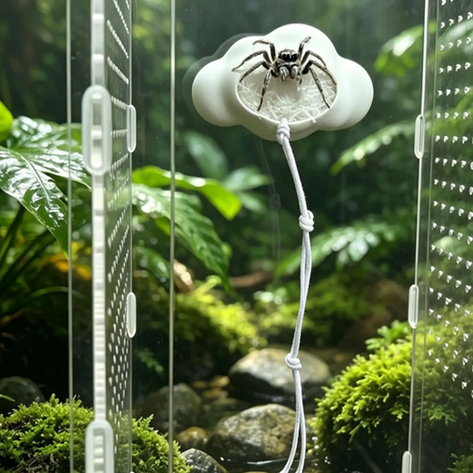 Hangable Jumping Spider Resting Ropes Cloud Shape Multi-Function Reptile Bridge Swings Jumping Spider Enclosure Pet Supplies