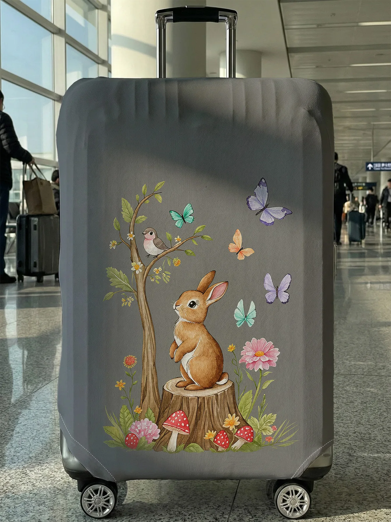 

Rabbit, bird, butterfly, floral luggage protection cover, suitable for 18-32 inch luggage covers, luggage handle gloves, travel