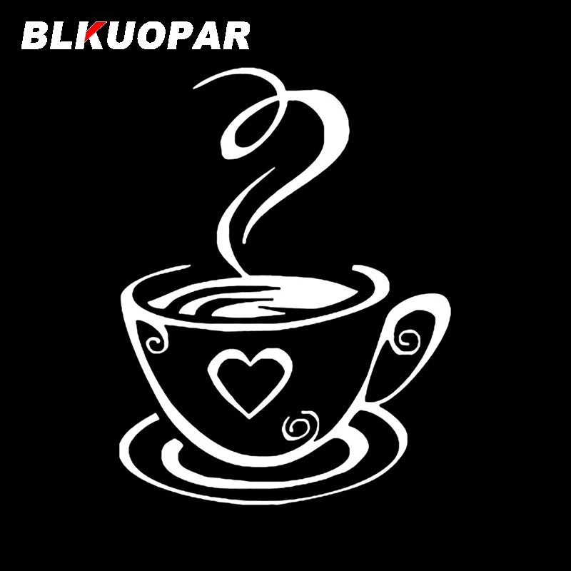 BLKUOPAR TWO Coffee Fashion Car Stickers Personality Rearview Mirror Windshield Computer Sunscreen Decal Campervan Car Goods