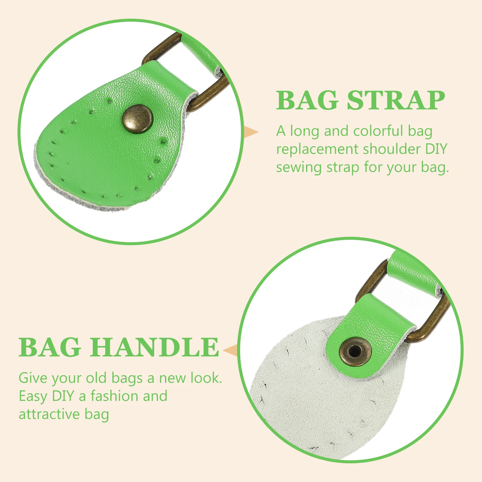 

1 Pair 60Cm Bag Strap Thickened Diy Sewing Replacement For Tote Handbag Pouch Yellow Green Home Daily Use