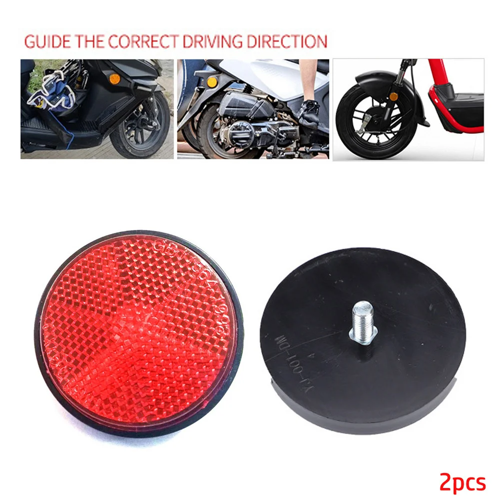 2x universal motocicleta atv scooter bicicletas da sujeira bicicleta refletor circular segurança refletor motocicletas acessórios