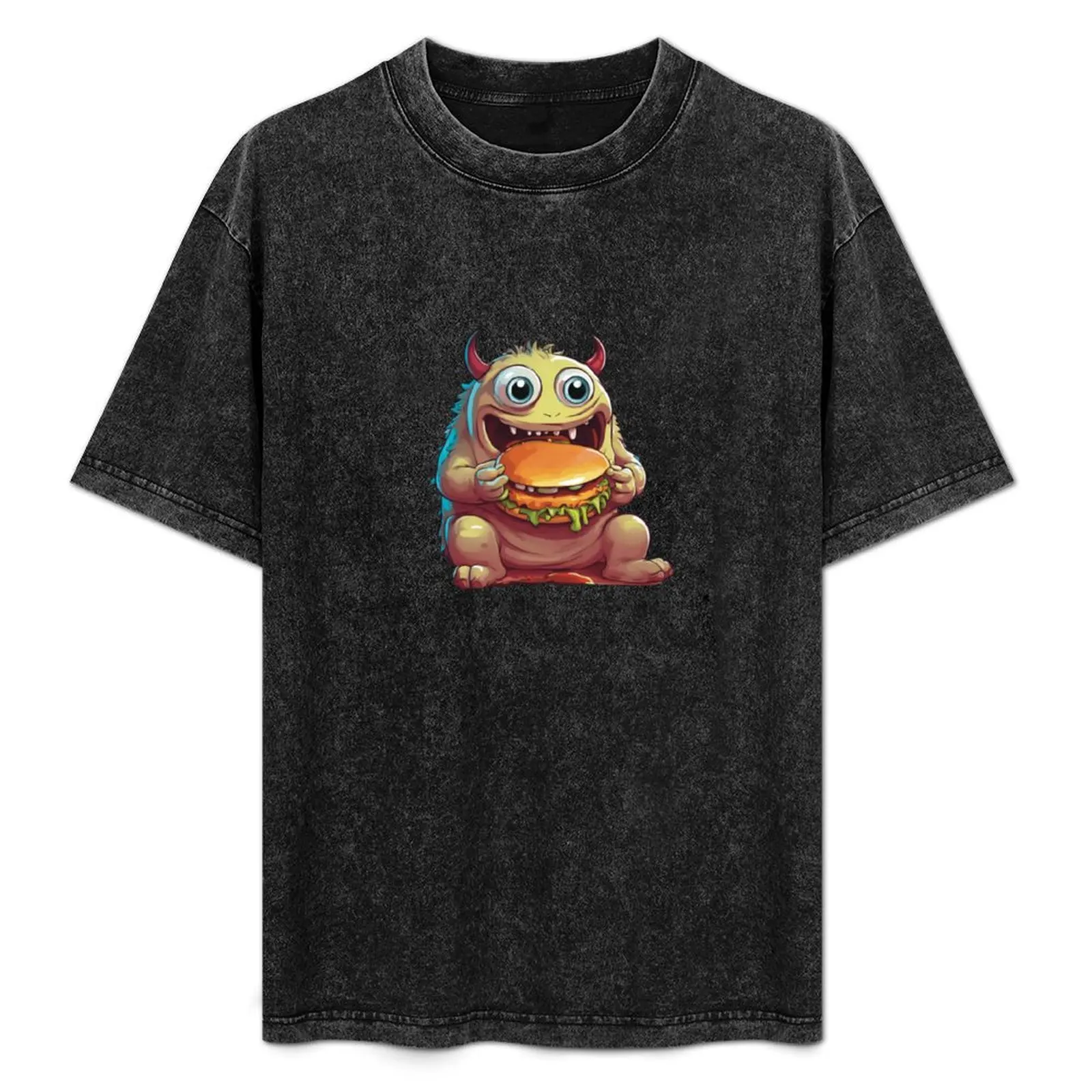 

Cute monster eating a hamburger T-Shirt Performance Dry Fit T-Shirt
