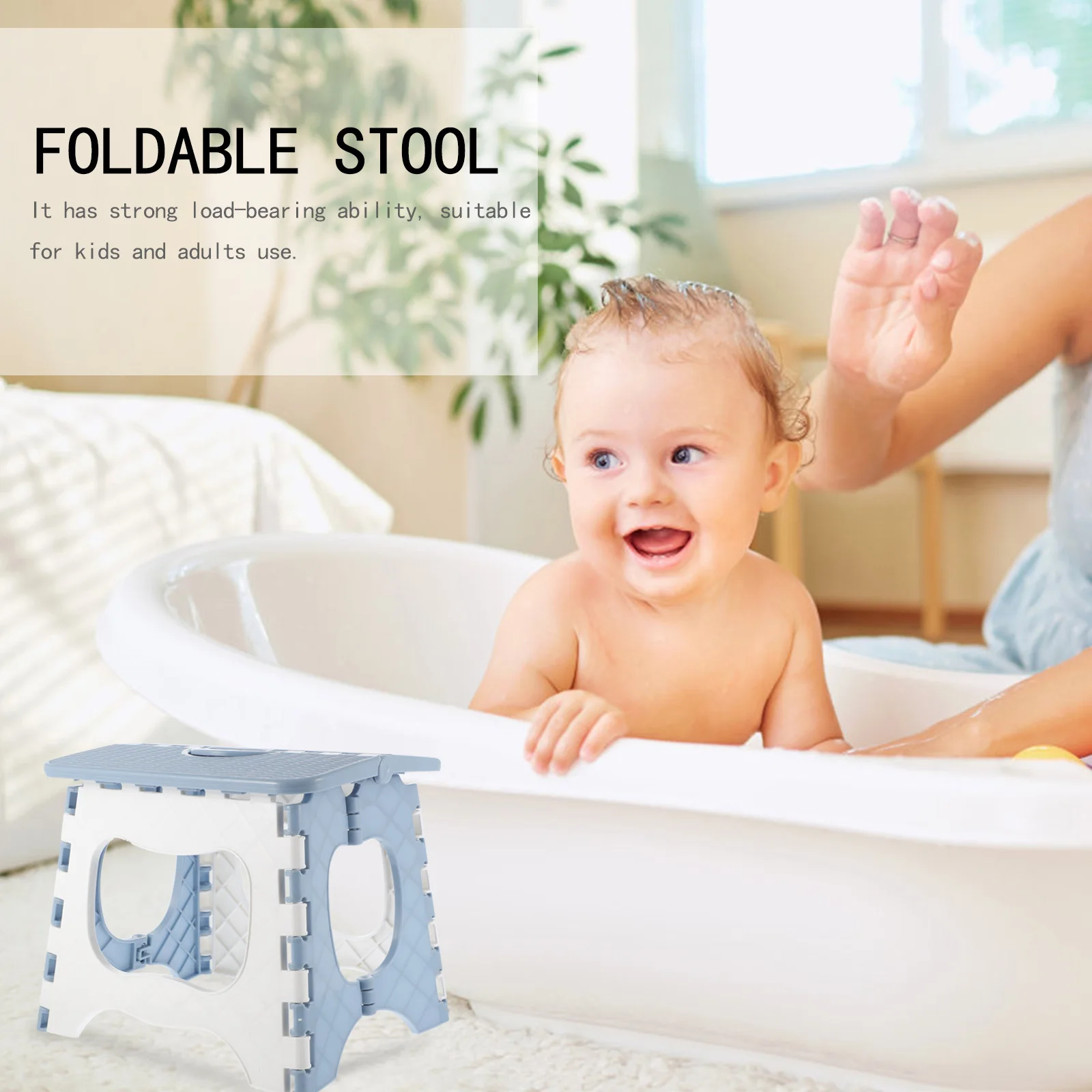 

Mini Folding Step Stool Lightweight Plastic Stool Portable for Kitchen Bathroom Outdoor Fishing Garden Camping