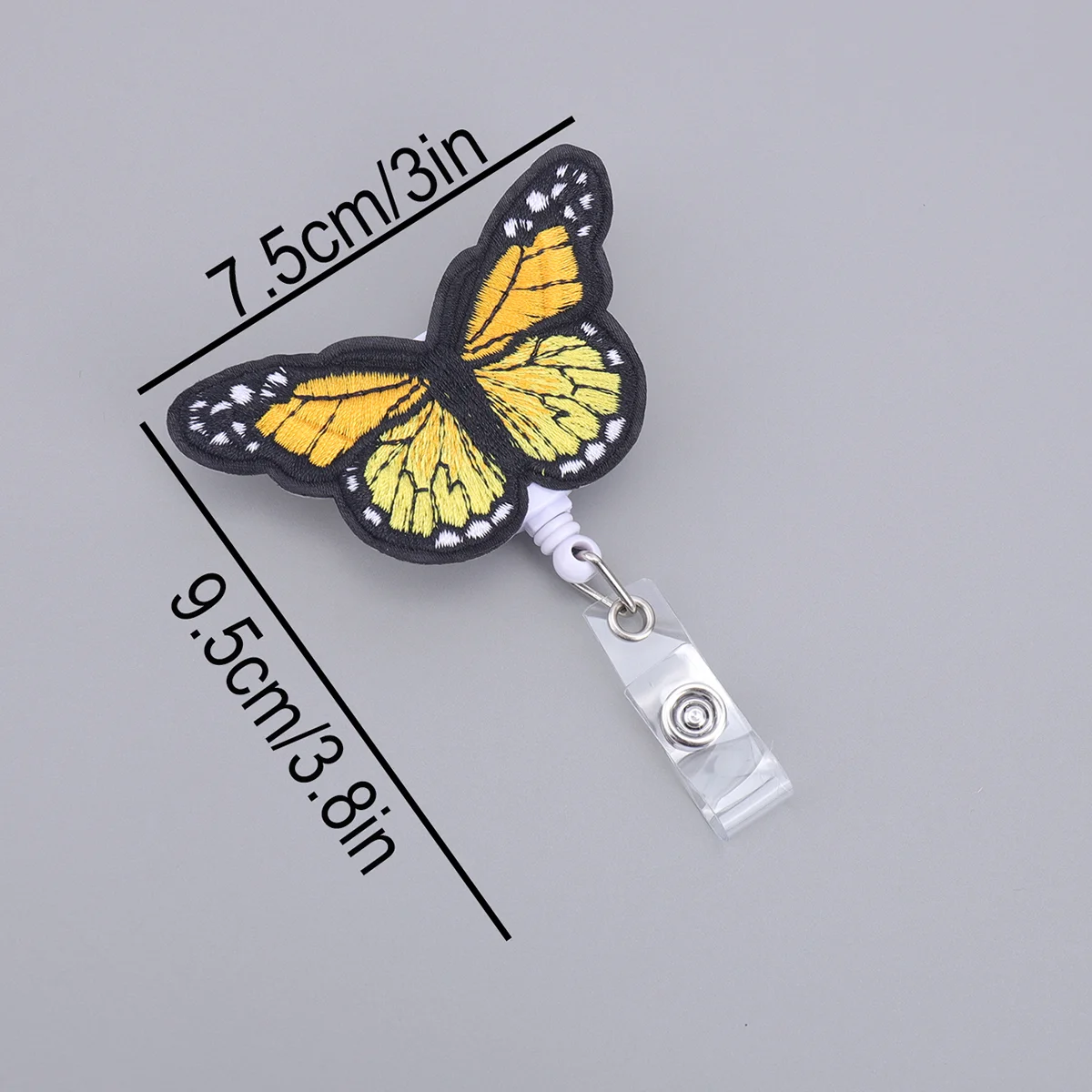 Cartoon Butterfly Nurse Badge Clip - Cute Retractable ID Holder Key Lanyard Exquisite Portable Office Pendant Accessory Gift