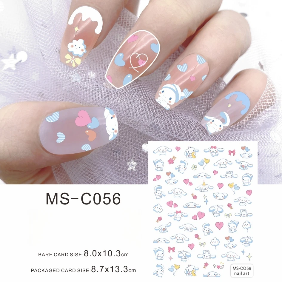 Sanrio Kuromi Nail Stickers Cute Cartoon Hello Kitty Nail Sticker Anime My Melody Nail Decoration Cinnamoroll Stickers Nails
