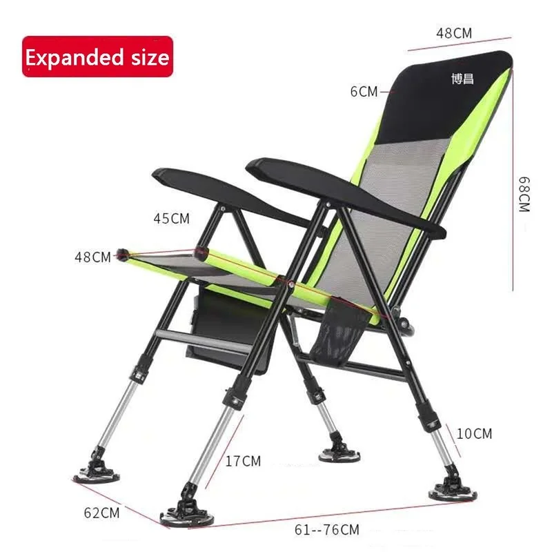 Fishing chair outdoor multifunctional foldable adjustable chair backrest four-leg adjustable aluminum alloy folding adults chair