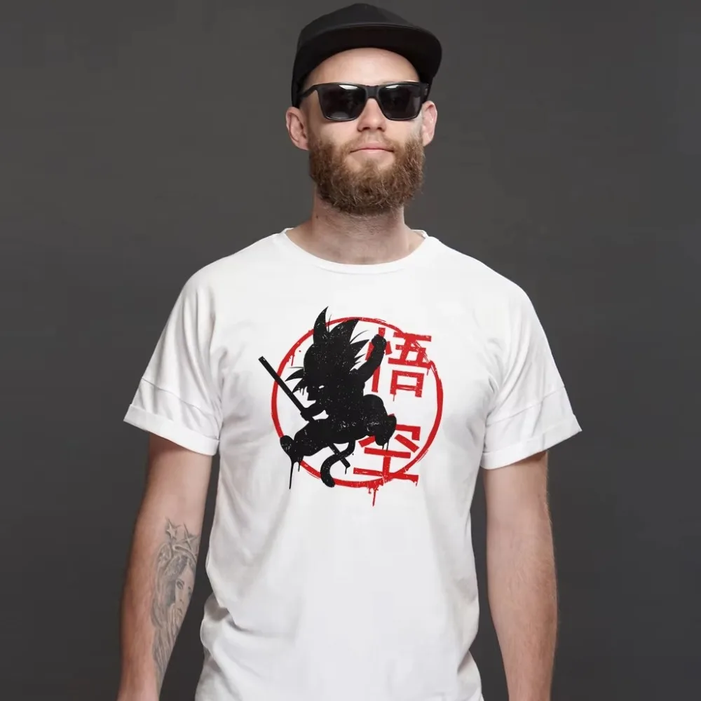Koszulka Anime Dragon Ball Son Goku Unisex Retro Harajuku Moda Oversize Krótki Rękaw Luźna Wygodna Casual Y2K Streetwear