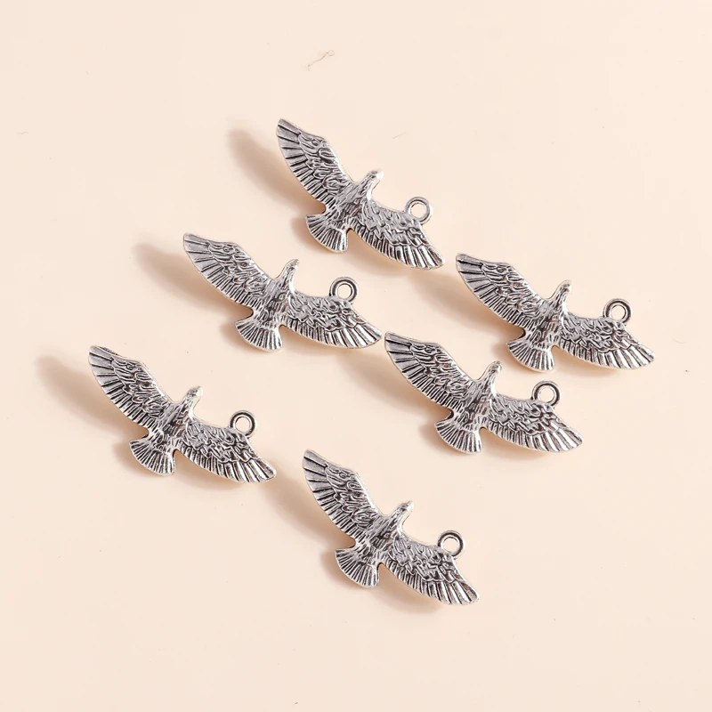 Leslie 10 Stück 31 x 13 mm Adler-Anhänger aus Legierung für DIY-Schmuckherstellung, Zubehör, handgefertigte Armbänder, Halsketten, Anhänger – Detail 5