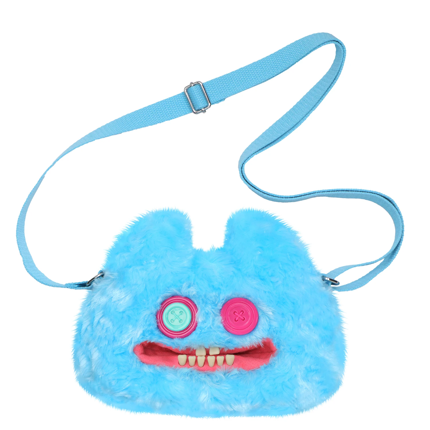 Original Fuggler Hässliche Zähne Monster Plüschtiere Schultertasche Fuggler Weitaugiger Seltsamer McStinkles Katze Plüsch Umhängetasche Geschenke