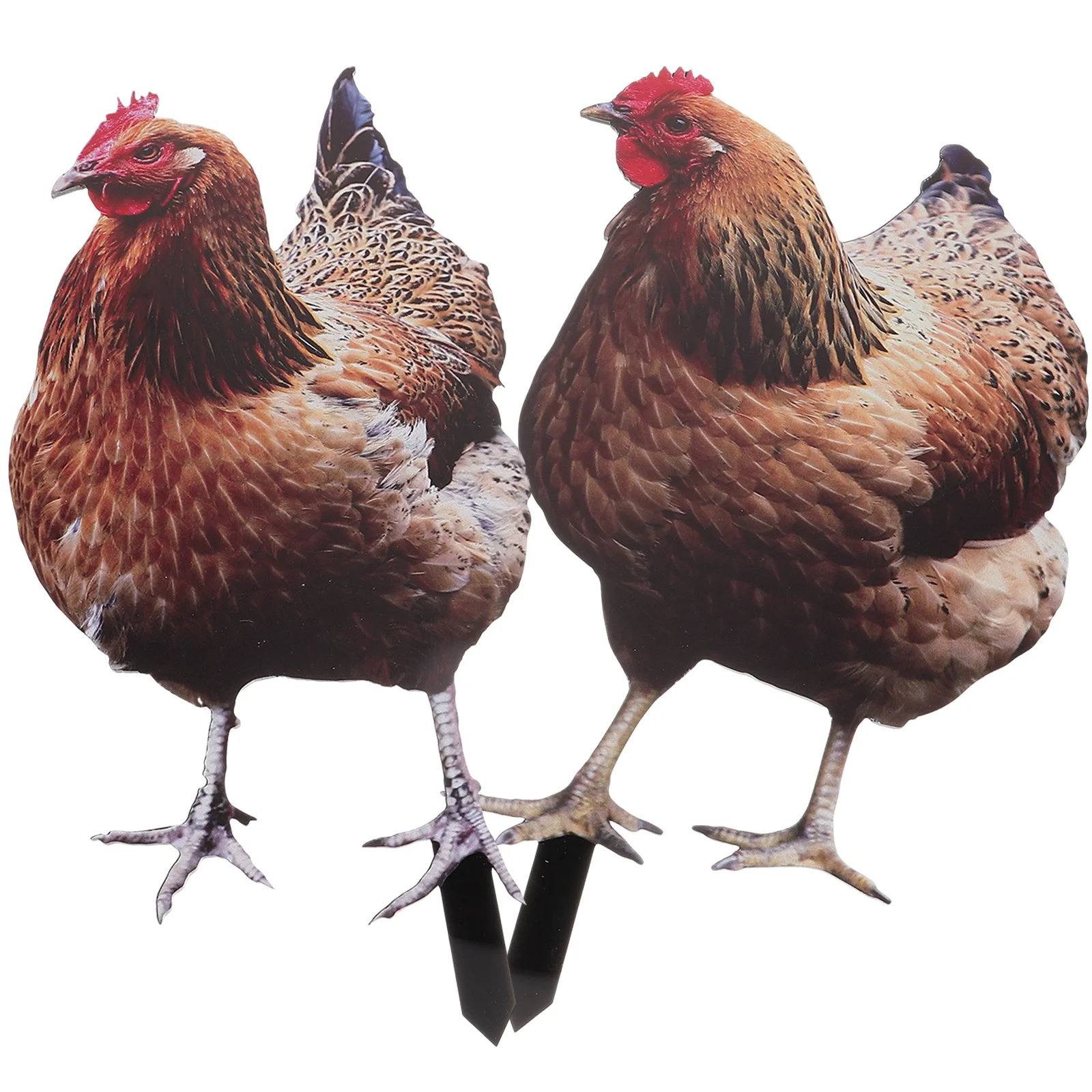 

2 Pcs Chicken Garden Decoration Lawn Ornament Decorate Wood Pile Stakes Yard Acrylic Yards Decorative