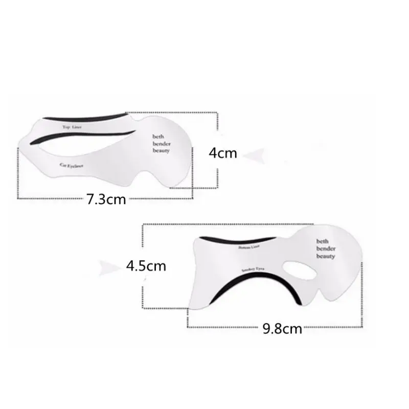 Plantilla de delineador de ojos multifuncional, Material fácil de limpiar, transporte y aplicar, elementos esenciales de maquillaje, 10 Uds. | Perfecto para principiantes y profesionales