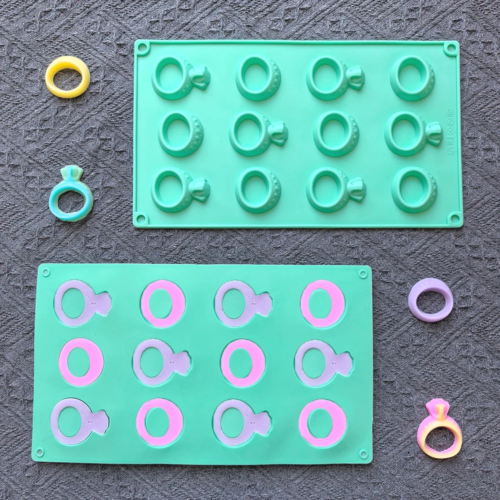 1 Stück 12-Loch-Ringform aus antihaftbeschichtetem Silikon, verwendet für DIY-Schokolade, Süßigkeiten, gebackene Kuchendekorationsformen