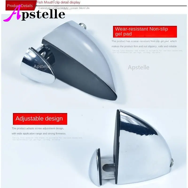 APSTELLE 1 قطعة قابل للتعديل الزجاج الجرف حامل المشبك بين قوسين chromeالحمّام دعم المشابك قوس رفوف حامل تحسين المنزل