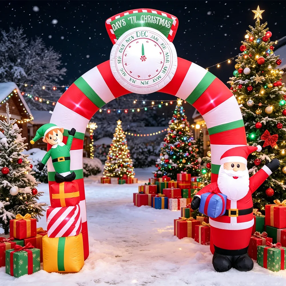 Outdoor Garden Christmas Inflatable Arch Santa Christmas Inflatable Ornament