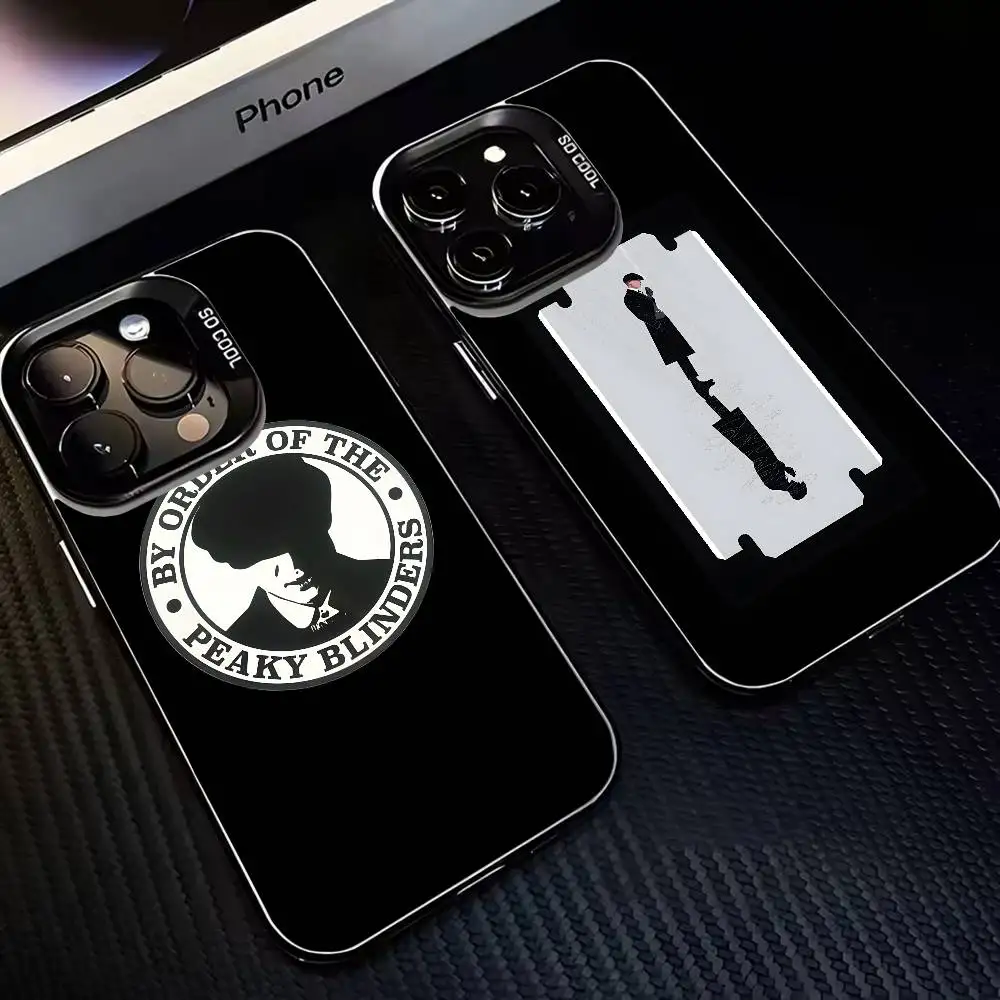 

1pc Movie P-Peaky B-Blinders Phone Case For iPhone17,16,15,14,13,12,11 Plus,Pro Max Black Matte Shockproof Cover