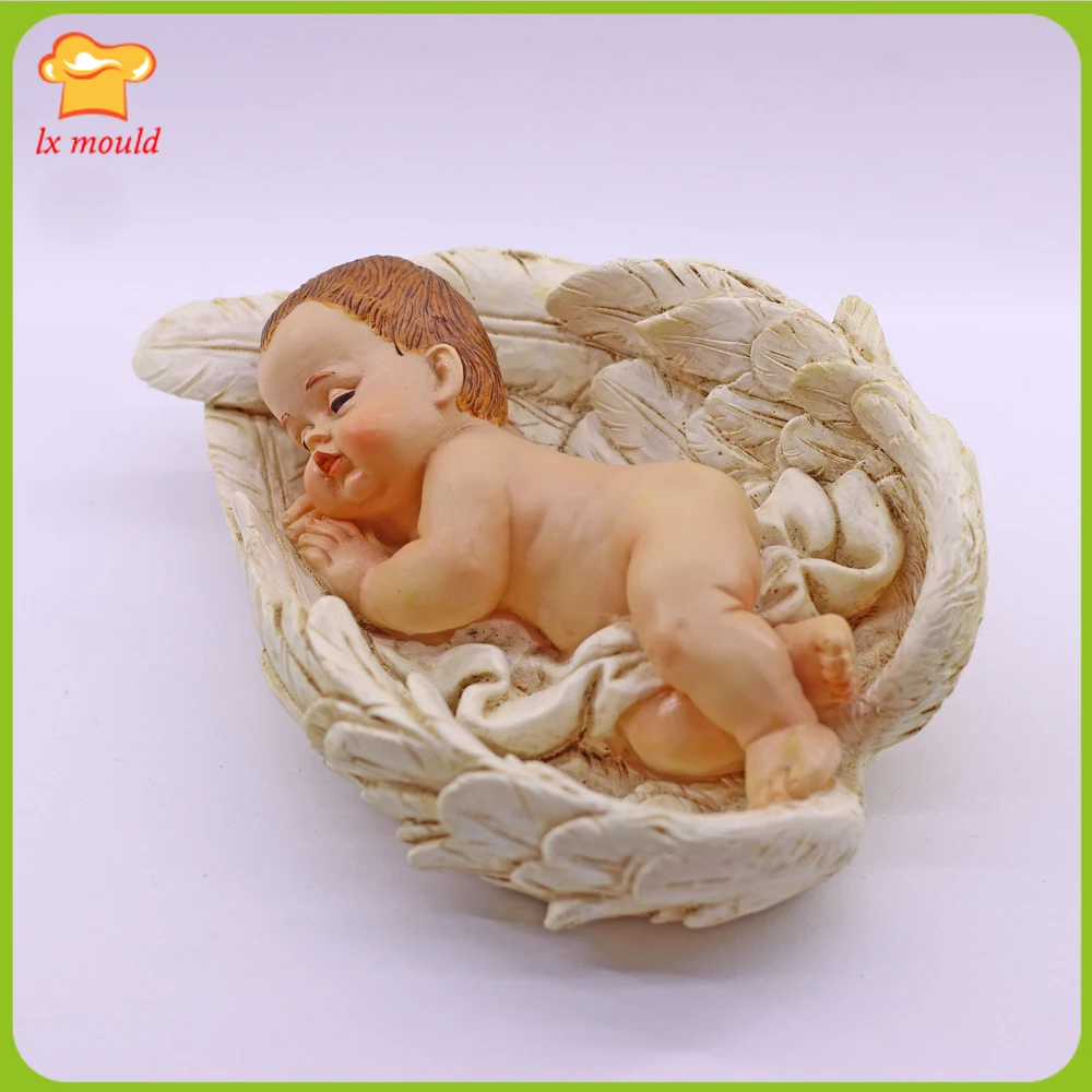 2025 New Large Angel Wings Baby Silicone Mould Fondant Chocolate Cake Baking Sugarcraft Molds  Candle Soap Cake Decor