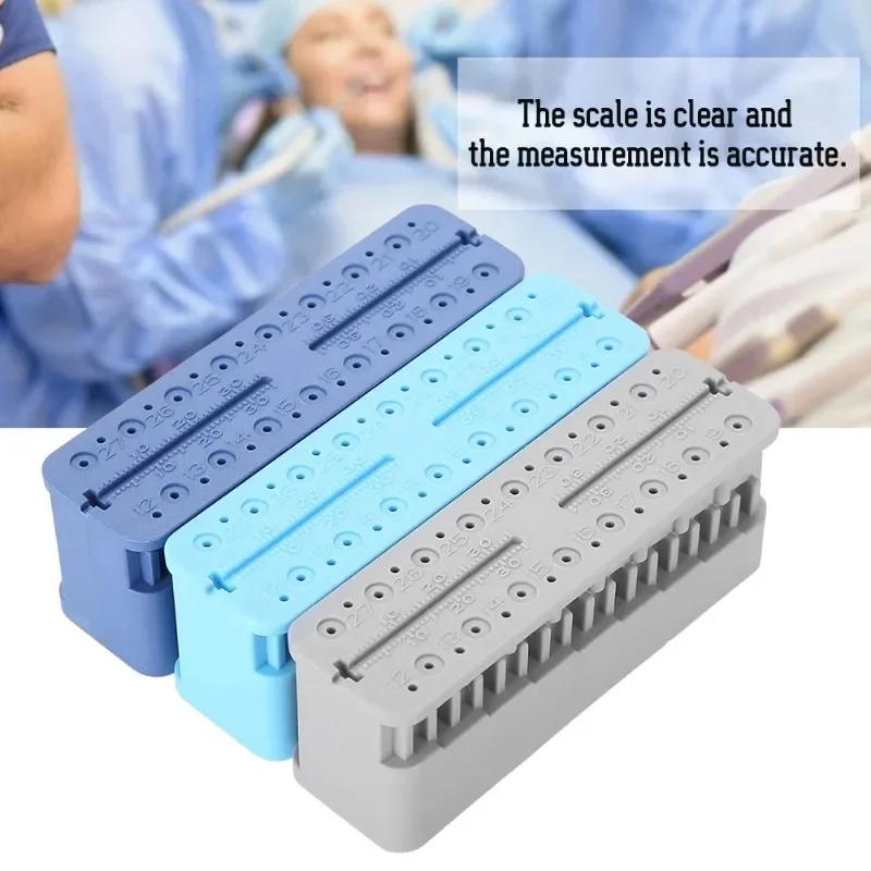 Root Canal Dental Measuring Block High Temperature Sterilization Files Measuring Tools Endodontic Double Scale Ruler Test Board