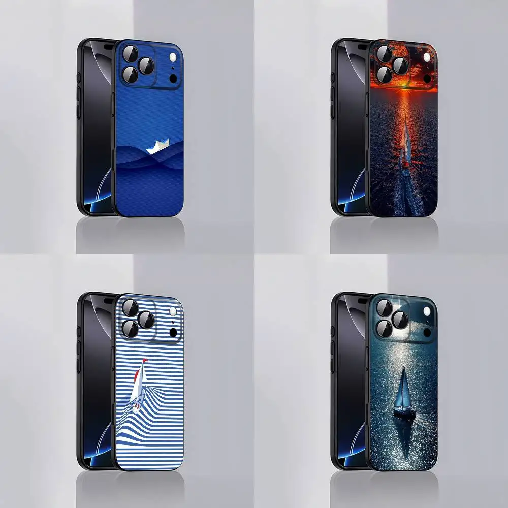

Sailing Boat Ocean Naval Nautical Sea Phone Case For iPhone 17,16,15,14,13,12,Pro,Max,Plus,E,SE4,Air,Mini Black Soft Cover