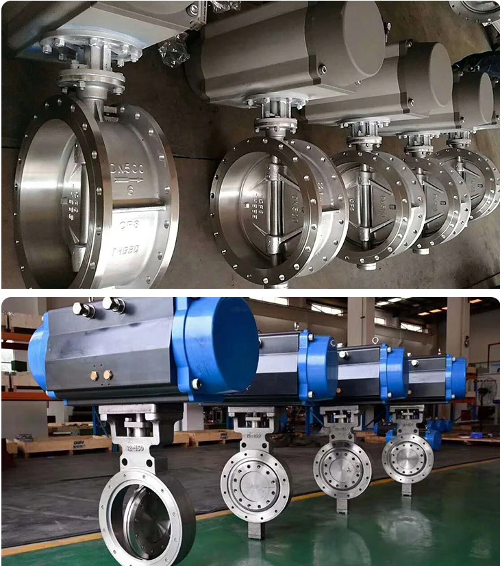 Pn16 Dn150 Wcb 단일 이중 플랜지 모터 구동 소프트 씰링 전동 액추에이터 버터플라이 밸브