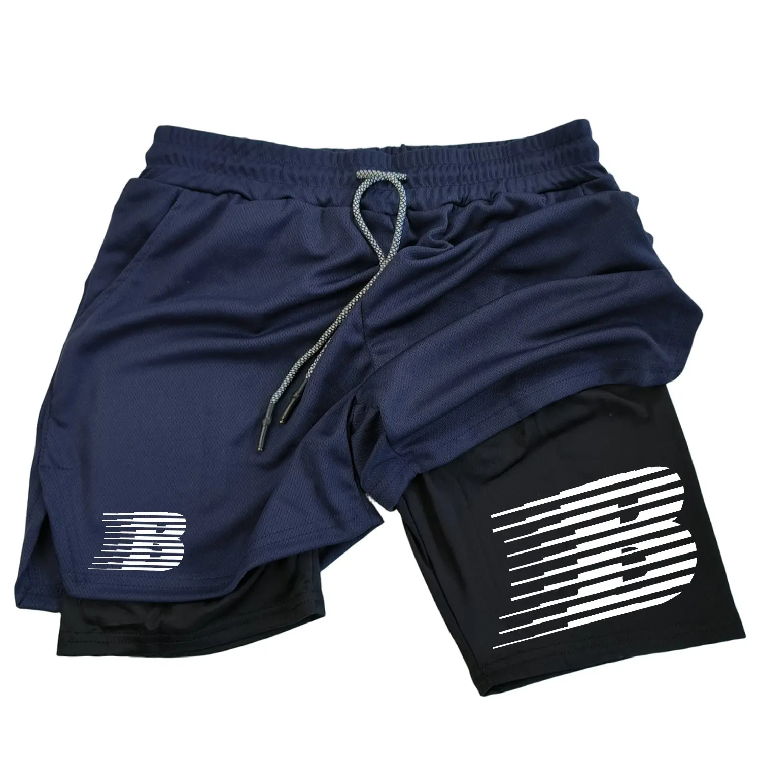 

Мужские двухслойные спортивные шорты - мягкие, дышащие, быстросохнущие, с карманом для телефона и петлей для полотенца, подходят для бега.