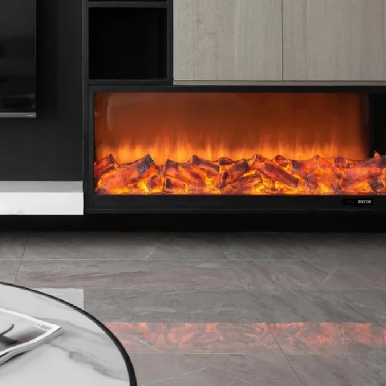 Three-sided Multifunctional Decorative Multi-flame Color-changing Heated With 6 Colors Led Light Electronic Fireplace