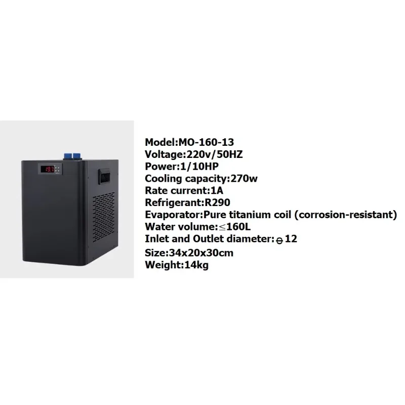 Fish Tank Small Chiller 220V 1HP Water-Cooled Compressor with 2600W Cooling Capacity and Sanyo/Copeland Compressor