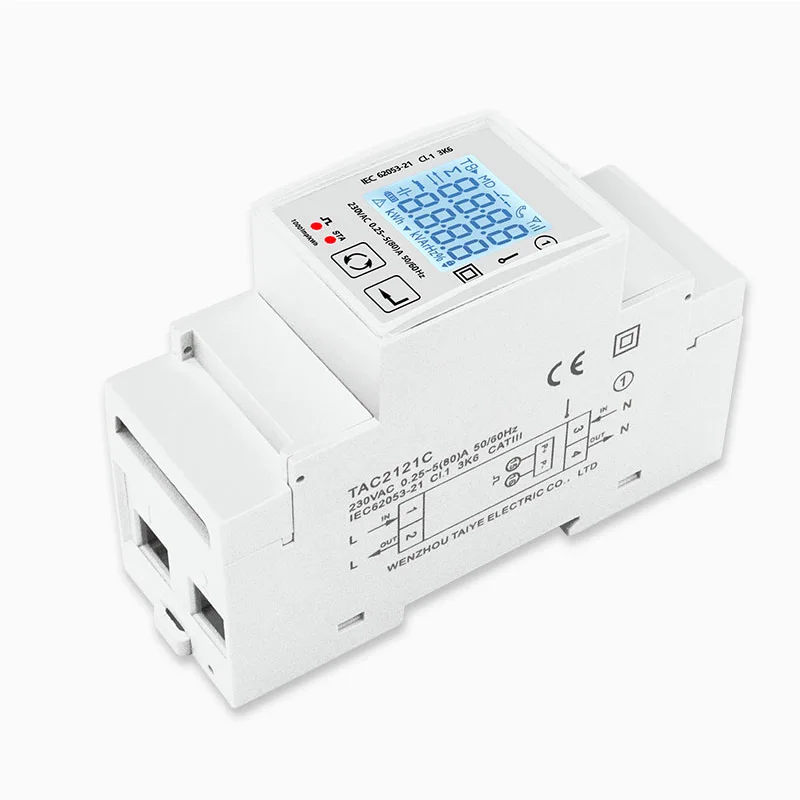 2P Wifi 80A Energy Meter Bidirectional Measurement Graffiti Connection Smart Meter High Precision TAC2121C