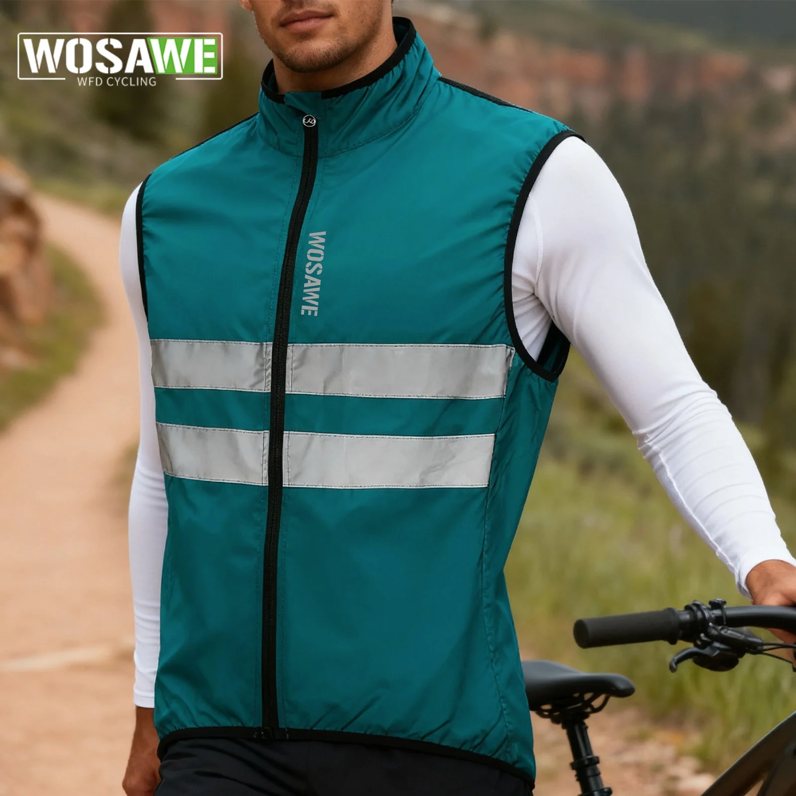 

WOSAWE Cycling Vest Sleeveless Bicycle Reflective Windproof Uitra-Light Sun Protection Mountaineering Jacket Cycling Sportswear