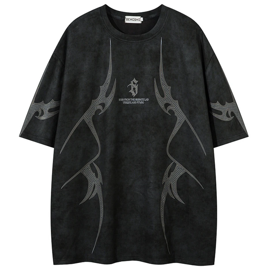 

Men's T-shirt Rivet Camouflage Tie Dye Patchwork Loose Oversized Summer Cotton Tshirts Casual Tee Tops