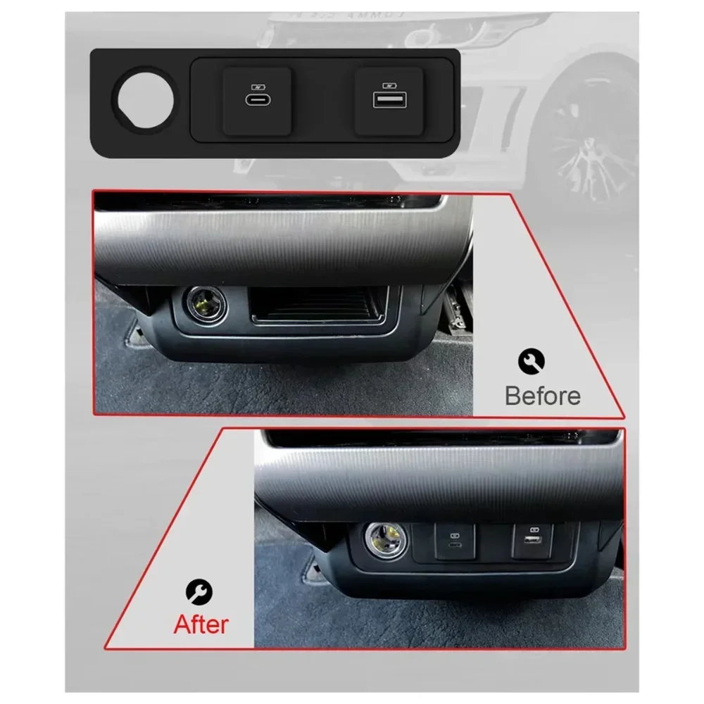 

Navihua Car Type-C USB Port for Land Rover Range Rover Sport L494 2014-2017 Fast Charging Port in the Rear Row